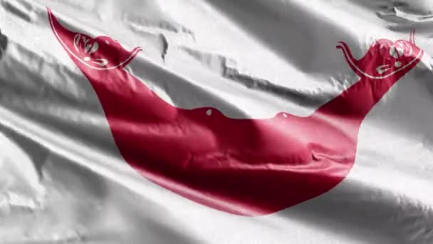 Landbaserad Textilflagga Viftar Vindslingan Landfana Svajar Vinden Tygvävnad Full Fyllning — Stockvideo