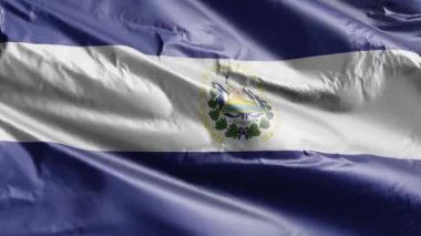 El Salvador bayrağı rüzgarda sallanıyor. El Salvador bayrağı rüzgarda sallanıyor. Tam dolgu arkaplanı. 10 saniye döngü. 