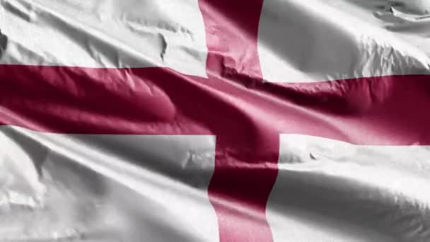 Englands Textilfahne Weht Der Windschleife England Fahne Wind Textilgewebe Volle — Stockvideo