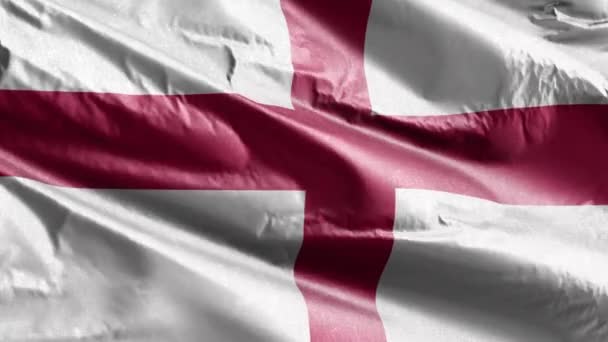 Englands Textilfahne Weht Langsam Auf Der Windschleife England Banner Wiegt — Stockvideo