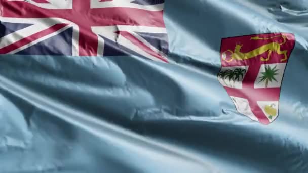 Fidži Vlajka Vlnící Smyčce Větru Fidži Prapor Houpe Větru Plné — Stock video