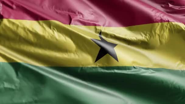 Bandiera Del Ghana Sventola Sul Ciclo Del Vento Bandiera Ghanese — Video Stock