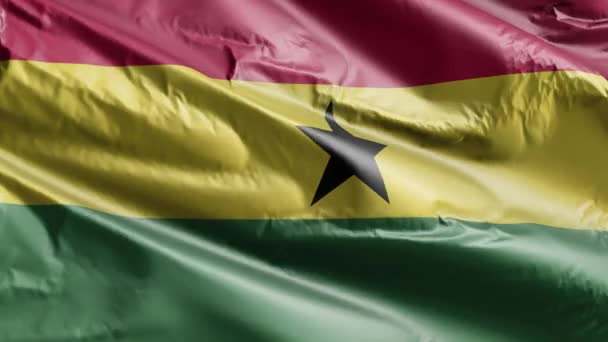 加纳国旗在风向上缓缓飘扬 加纳的国旗在微风中飘扬 完整的背景 20秒回圈 — 图库视频影像