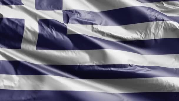 希腊国旗在风向上缓缓飘扬 希腊国旗在微风中飘扬 完整的背景 20秒回圈 — 图库视频影像