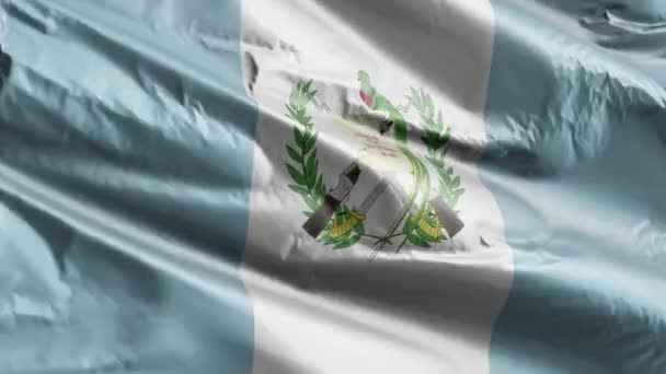 Guatemala Flag Waving Wind Loop Guatemalan Banner Swaying Breeze Full — Stock Video