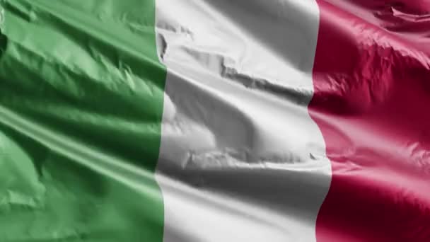Italien Flagge Weht Auf Der Windschleife Italienische Fahne Die Wind — Stockvideo