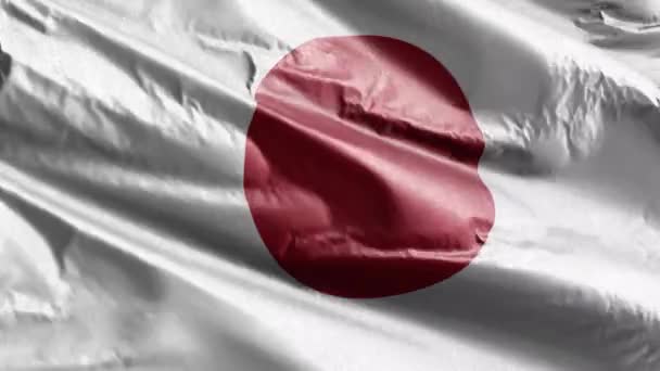Japon Tekstil Bayrağı Rüzgâr Döngüsünde Dalgalanıyor Japon Bayrağı Rüzgarda Sallanıyor — Stok video