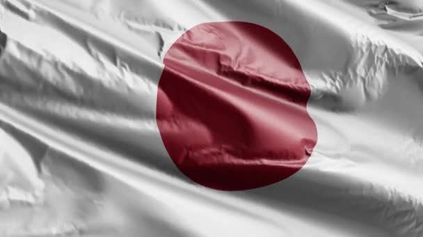 Japonská Vlajka Pomalu Vlní Větrné Smyčce Japonská Vlajka Hladce Pohupuje — Stock video