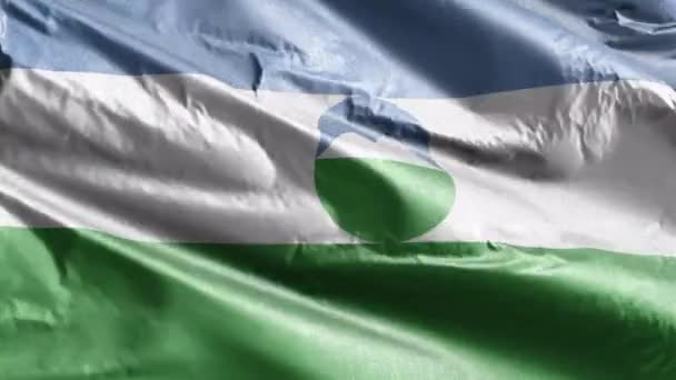 Kabardino Balkaria Tekstil Bayrağı Rüzgarda Sallanıyor Kabardino Balkaria Bayrağı Rüzgarda — Stok video