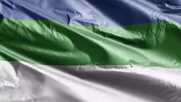 Komi Tekstil Bayrağı Rüzgarda Sallanıyor Komsky Bayrağı Rüzgarda Sallanıyor Kumaş — Stok video