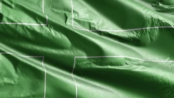 拉多尼亚纺织国旗在风向上缓缓飘扬 天线的旗帜在微风中平稳地摇曳 织物织物织物组织 完整的背景 20秒回圈 — 图库视频影像