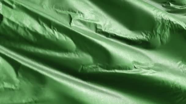 利比亚的纺织品国旗在风向上缓缓飘扬 利比亚国旗在微风中飘扬 织物织物织物组织 完整的背景 20秒回圈 — 图库视频影像