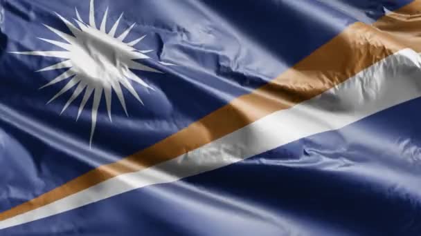 马绍尔群岛的国旗在风向上飘扬 马绍尔群岛的旗帜在微风中飘扬 完整的背景 10秒回圈 — 图库视频影像