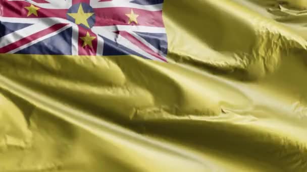 Bandeira Niue Acenando Loop Vento Bandeira Niueana Balançando Brisa Fundo — Vídeo de Stock