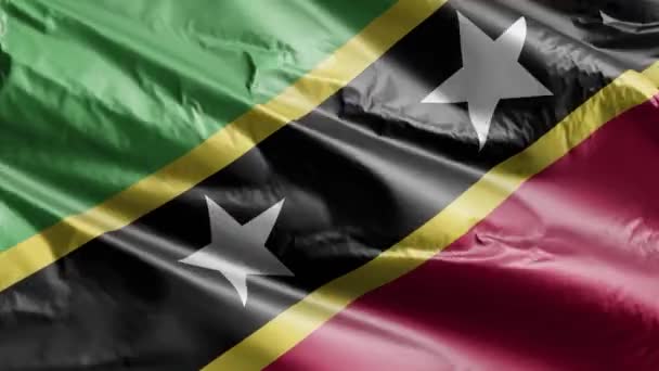 Saint Kitts Nevis Flag Waving Wind Loop Saint Kitts Nevis — Stock Video