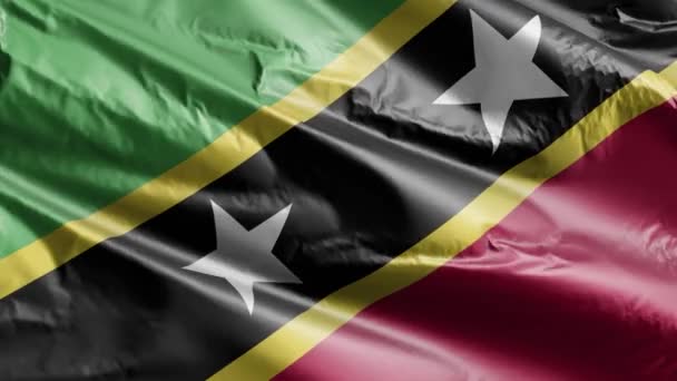 Bandeira São Cristóvão Nevis Acena Lentamente Circuito Vento Bandeira São — Vídeo de Stock