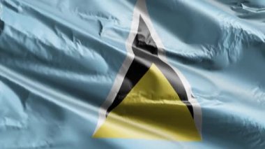 Aziz Lucia bayrağı rüzgar döngüsünde yavaşça dalgalanıyor. Aziz Lucia bayrağı rüzgarda hafifçe sallanıyor. Tam dolgu arkaplanı. 20 saniye döngü. 