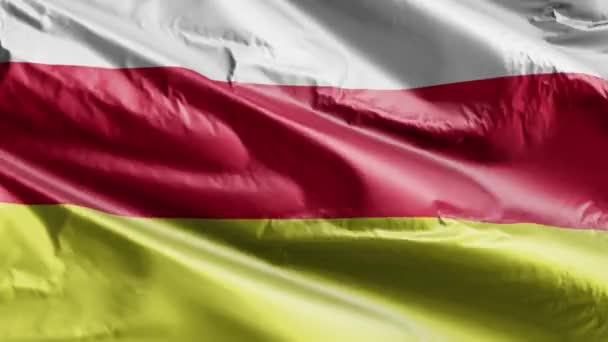 Прапор Південної Осетії Махає Вітровою Петлею Прапор Південної Осетії Коливається — стокове відео