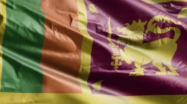 Rüzgarda dalgalanan Sri Lanka bayrağı. Sri Lanka bayrağı rüzgarda sallanıyor. Tam dolgu arkaplanı. 10 saniye döngü. 