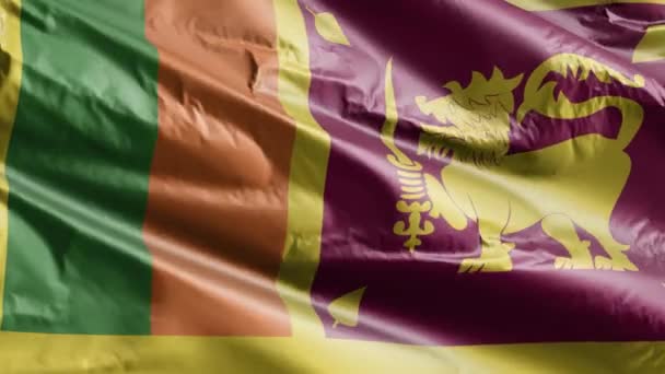 Sri Lanka Bandiera Sventola Lento Sul Ciclo Del Vento Sri — Video Stock