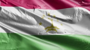 Tacikistan bayrağı rüzgarda yavaşça dalgalanıyor. Tacik bayrağı rüzgarda hafifçe sallanıyor. Tam dolgu arkaplanı. 20 saniye döngü. 