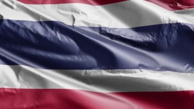 Tayland bayrağı rüzgarda sallanıyor. Tayland bayrağı rüzgarda hafifçe sallanıyor. Tam dolgu arkaplanı. 20 saniye döngü. 
