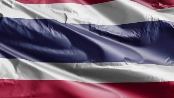 Die Thailändische Flagge Weht Langsam Auf Der Windschleife Das Thailändische — Stockvideo