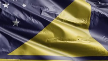 Tokelau bayrağı rüzgar döngüsünde yavaşça dalgalanıyor. Tokelau bayrağı rüzgarda sallanıyor. Tam dolgu arkaplanı. 20 saniye döngü. 