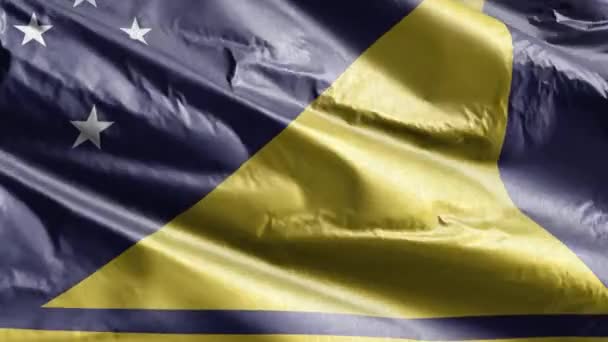 Τοκελάου Σημαία Ύφασμα Κυματίζει Στο Βρόχο Του Ανέμου Πανό Του — Αρχείο Βίντεο