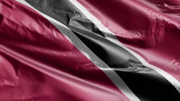 Флаг Тринидада Тобаго Висит Петле Ветра Баннер Тринидада Тобаго Раскачивается — стоковое видео