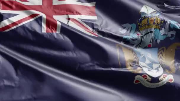 Tristan Cunha Vlajka Mává Větru Smyčka Vlajka Tristan Cunha Kymácí — Stock video