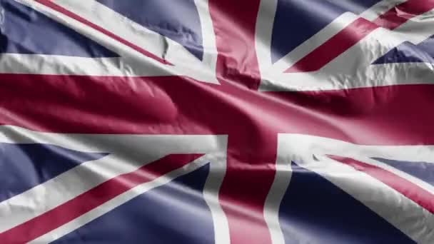 United Kingdom Flag Waving Wind Loop United Kingdom Banner Swaying — Stock Video