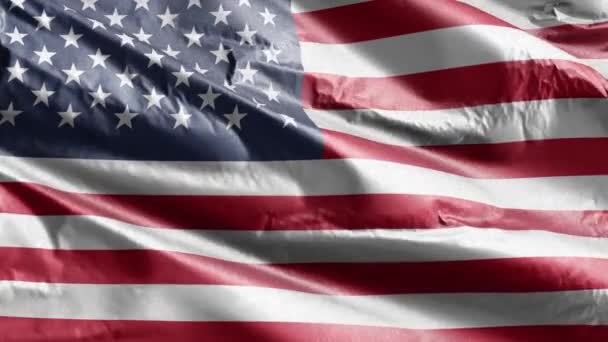Závětrné Smyčce Pomalu Vlaje Americká Textilní Vlajka Vlajka Spojených Států — Stock video