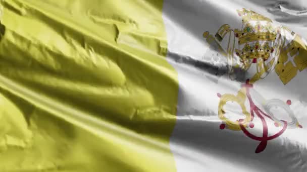 Святий Прапор Ватикану Розмахує Вітровою Петлею Святий Прапор Ватикану Коливається — стокове відео
