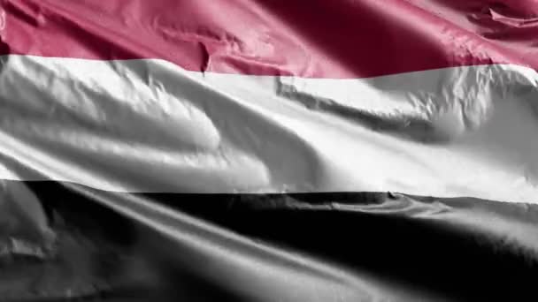 Bandeira Têxtil Iêmen Acenando Circuito Vento Bandeira Iêmen Balançando Brisa — Vídeo de Stock