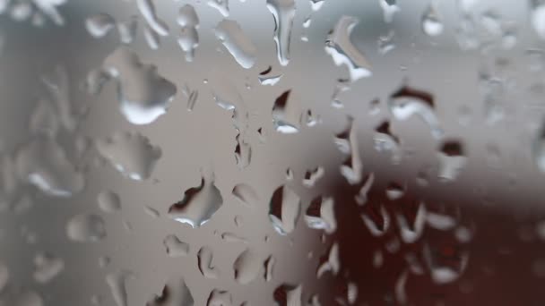 Water Drops Window Rain Macro Close — Stock Video