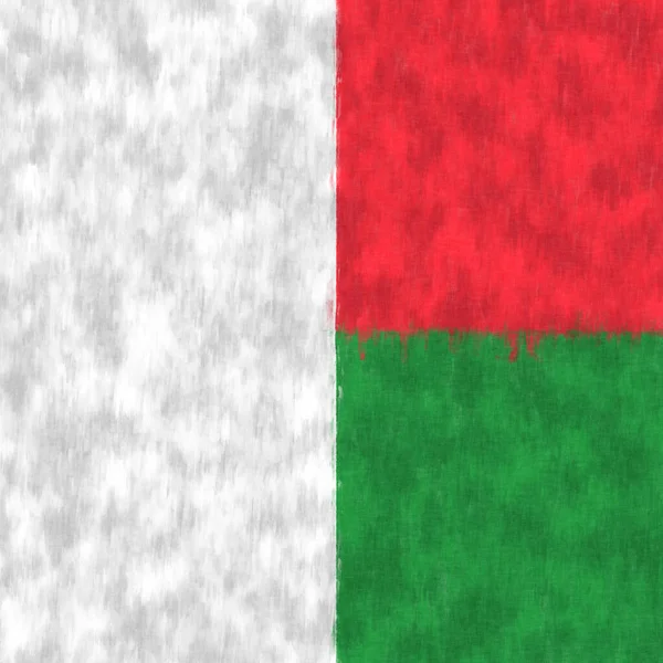 Madagascar Pintura Óleo Madagascar Emblema Dibujo Lienzo Cuadro Pintado Bandera —  Fotos de Stock