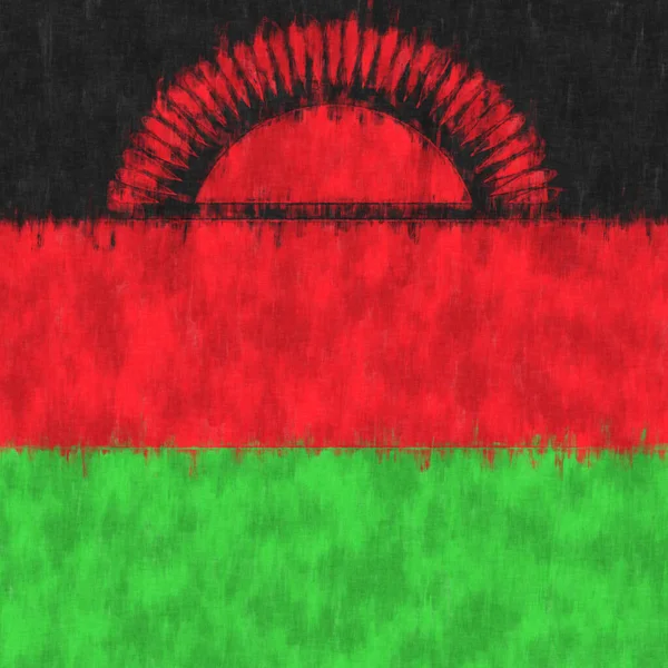 Malawi Ölgemälde Malawisches Emblem Zeichnet Leinwand Ein Gemaltes Bild Der — Stockfoto