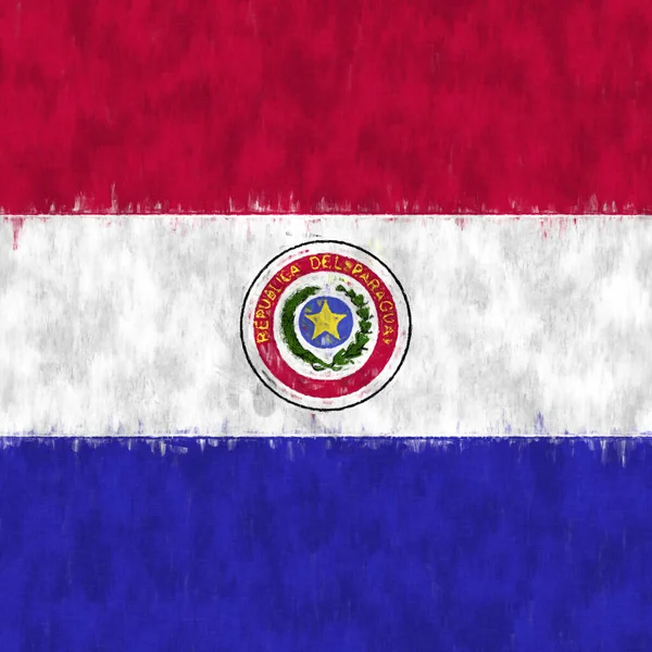 Paraguay Olajfestmény Paraguayi Embléma Rajzoló Vászon Egy Festett Kép Egy — Stock Fotó