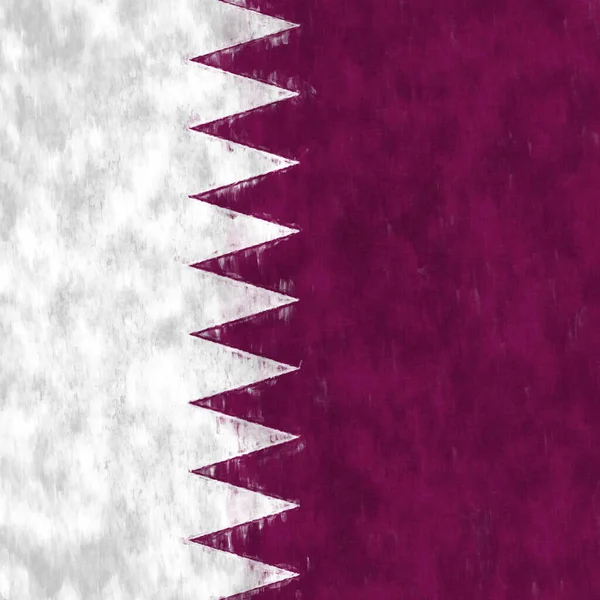 Pintura Óleo Qatar Qatari Emblema Desenho Lona Quadro Pintado Bandeira — Fotografia de Stock