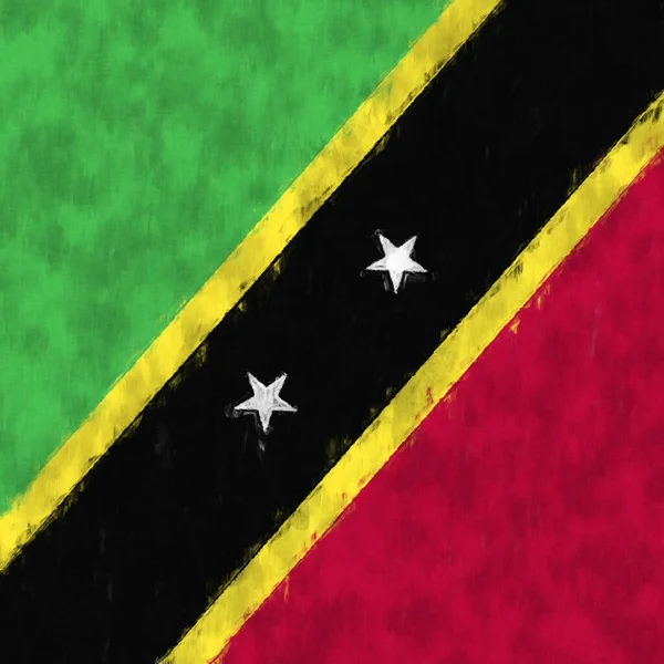 Saint Kitts Och Nevis Oljemålning Saint Kitts Och Nevis Emblem — Stockfoto