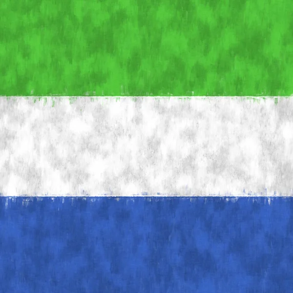 Sierra Leones Oljemålning Sierra Leone Emblem Ritning Duk Målad Bild — Stockfoto