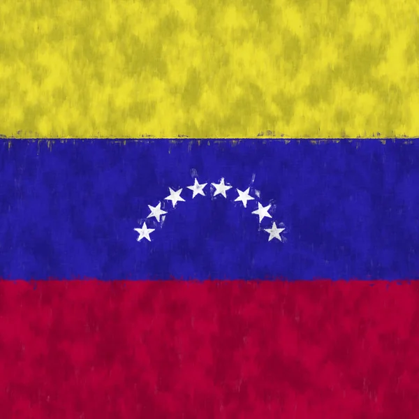 Venezuela Pintura Óleo Emblema Venezolano Dibujo Lienzo Cuadro Pintado Bandera —  Fotos de Stock