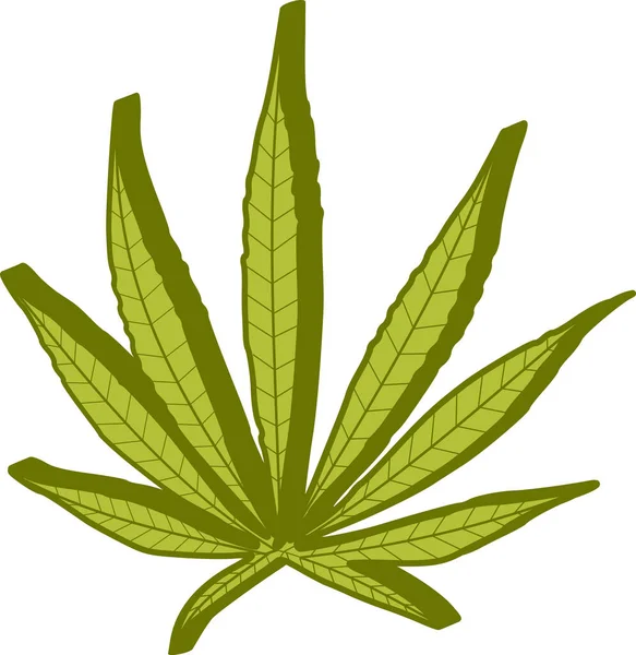 Green Icon Cannabis Leaf Cbd — Stock Vector