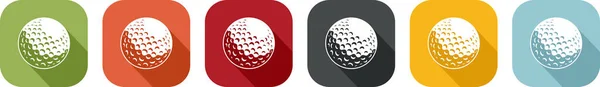 Set Coloured Golf Ball Icons — Stock Vector