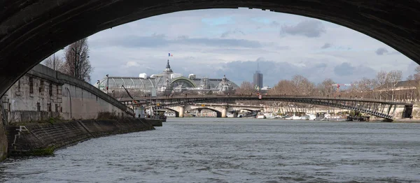 Panorama Paris Avec Grand Palais Seine — Photo