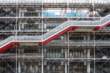 Close-up of the faade of the Georges Pompidou Centre in Paris, France