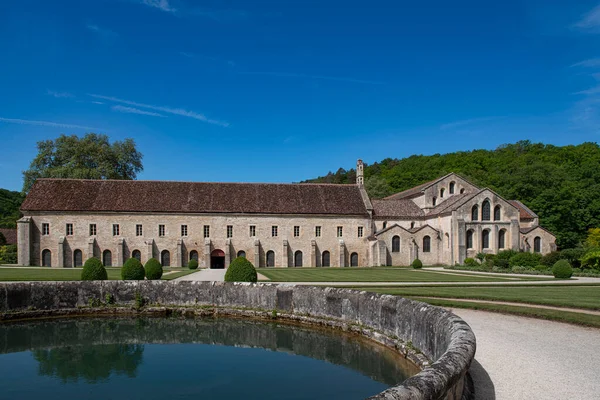 Architektura Opactwa Cystersów Fontenay Burgundia Francja — Zdjęcie stockowe