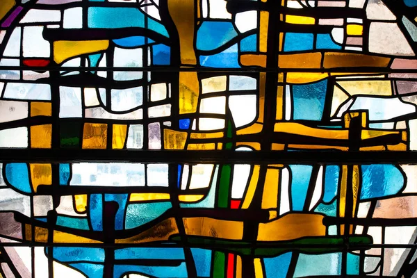 Detaljer Abstrakt Glassmaleri Kirke – stockfoto