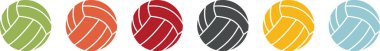 Renkli voleybol simgeleri grubu